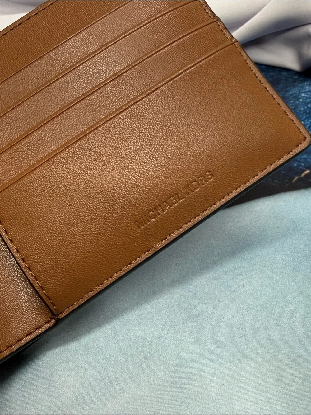 (new+tag) Michael Kors Men’s Bifold Wallet + Insert Card Case Brown Monogram